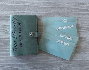 Blue Personalized Starter Cash Envelope System Wallet Personal Planner 6 Ring Binder Envelopes, Budget binder, Cash Envelopes,