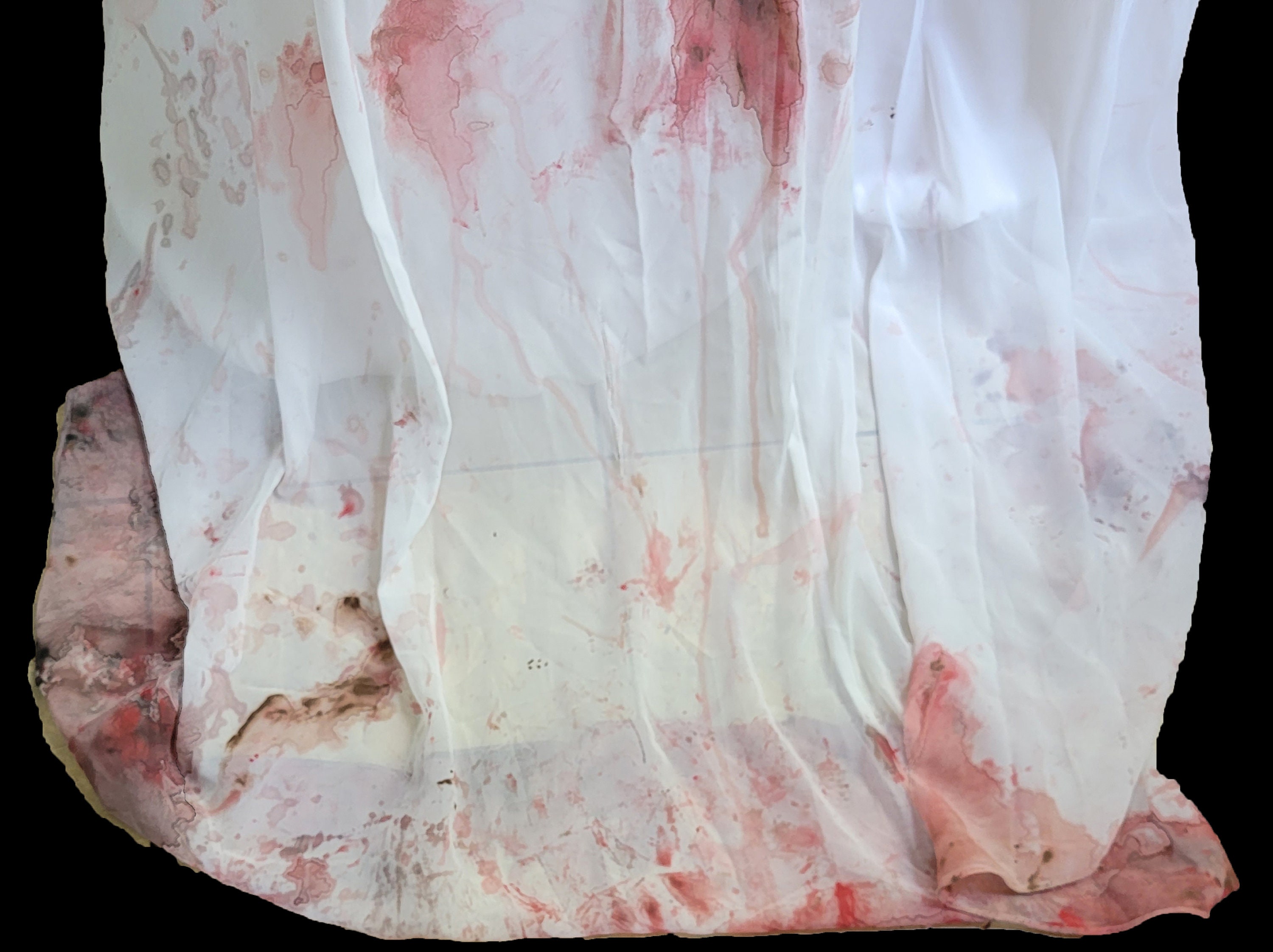 Hand Painted Zombie Bride Dress Halloween Costume Size 22W OOAK