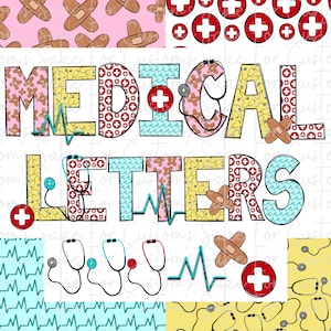 Cartas Médicas PNG, Alfa Médica, Cartas de Enfermeiras, Cartas de Médicos, Fonte Médica, Presentes para Médicos, Presentes para Enfermeiros, Sublimação, Design Digital