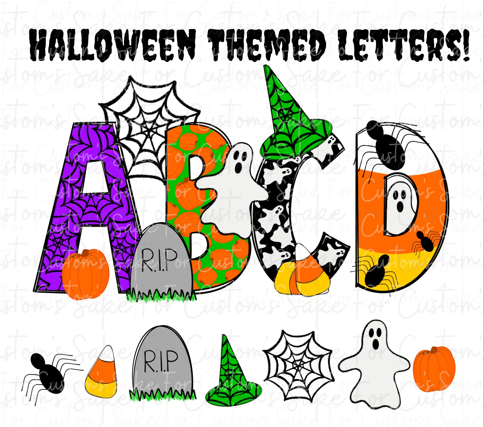Halloween Letters PNG Halloween Themed Letters Halloween - Etsy