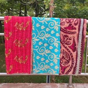 Großhandel Lot von indischen Vintage Baumwolle Kantha Quilts Handgemachte Sari Kantha Decken Sun Dance Schöne Boho Bettwäsche Decken