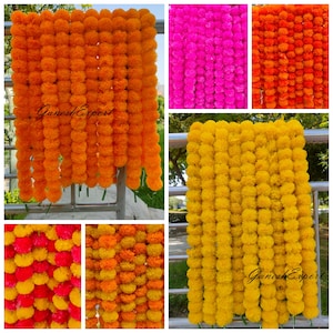 Indian Artificial Marigold Flowers wedding decor flower Mahndi marigold garlands decorative for marigold party decor flower strings