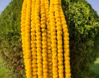 Handmade Marigold Garland: Indian Wedding, Christmas, Home Decor (4.5-5 feet)