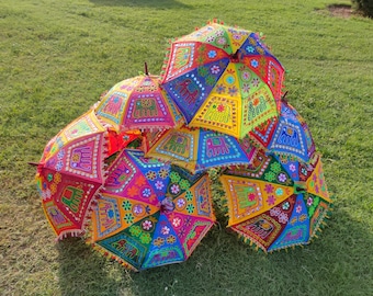 Lote al por mayor de sombrillas de algodón con forma de elefante para bodas indias, ideales para la decoración del hogar durante Diwali.