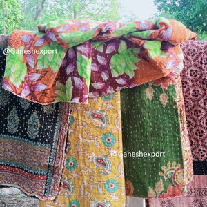 Wholesale Lot Of Indian Vintage Kantha Quilt Handmade Throw Reversible Blanket