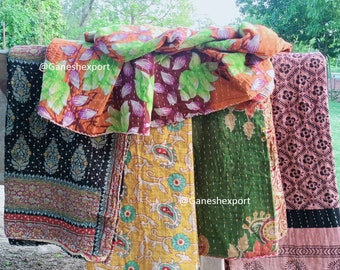 Wholesale Lot Of Indian Vintage Kantha Quilt Handmade Throw Reversible Blanket