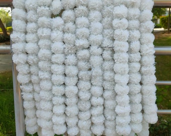 Indian Marigold Garland: Handmade Artificial Flower String, Wedding Decor, 4.5-5 ft