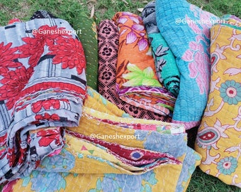 Groothandel veel Vintage Kantha Quilt, Indiase Sari Quilt Kantha Throw Baby Deken, Antieke Kantha Baby Sprei Beddengoed, Boho Kantha Quilts