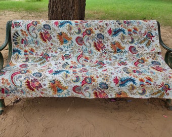 Indiase kantha-quilt Katoenstof Handsteekquilts te koop beddengoed bedovertrek kantha-gooideken Boho Quilt