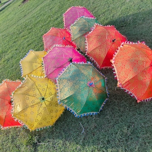Wholesale Lot Indian Umbrella for Decoration traditional Wedding parasol party decor umbrella Diwali decoration umbrella wedding image 8
