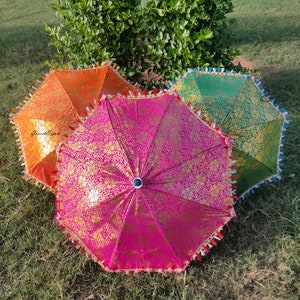 Wholesale Lot Indian Umbrella for Decoration traditional Wedding parasol party decor umbrella Diwali decoration umbrella wedding image 9