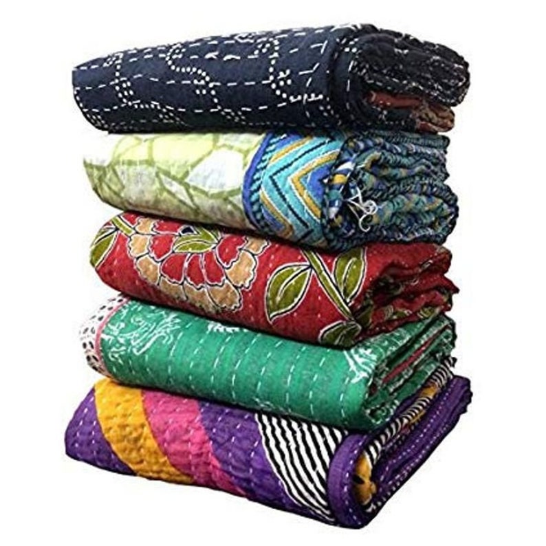 Kantha Throw Blankets & Quilts Etsy UK