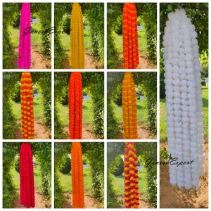 VERKOOP OP Indiase Goudsbloem Kunstmatige Decoratieve Deewali Goudsbloem Bloemenslinger Snaren voor Kerst Bruiloft Decoratie:
