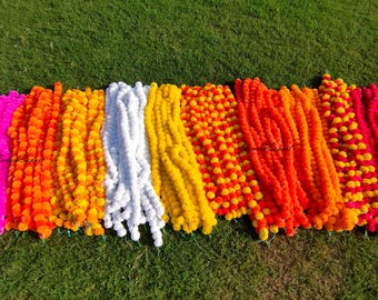 Ringelblumen-Girlande, indische Hochzeit- & Festtagsdeko (1,5-1,5 m)