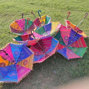 Boho Festivalparaply Vintage lapptäckeparasoll Utomhusdekoration Festivaldekor Trädgårdsparasoll