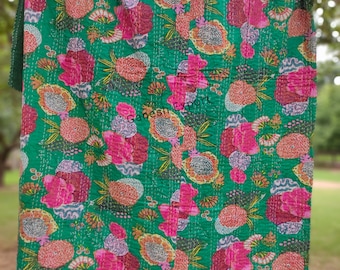 Courtepointes indiennes coton fait main imprimé fruits couette kantha jetée kantha couvre-lit couette simple/king size