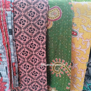 SALE ON Handmade Vintage kantha quilts Eco-Friendly Blanket Boho Bedroom décor Colorful soft cotton fabric
