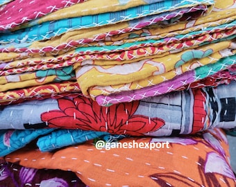 Groothandel veel omkeerbare Kantha-quilt antieke vintage Kantha-gooi handgestikt katoenen quilt handgemaakte Kantha-sprei