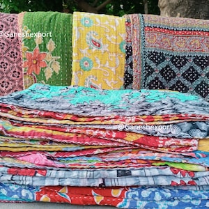 Wholesale Lot Of Indian Vintage Kantha Quilts, Bohemian Kantha Blankets, Hippie Cotton Throws image 1