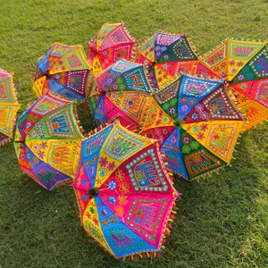 Sale on Diwali Decorative umbrellas sun parasol Indian wedding decor cotton umbrella wedding parasol