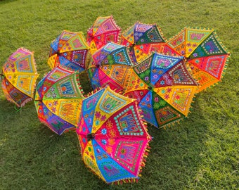 Sale on Diwali Decorative umbrellas sun parasol Indian wedding decor cotton umbrella wedding parasol