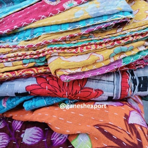 Wholesale Lot Of Indian Vintage Kantha Quilts, Bohemian Kantha Blankets, Hippie Cotton Throws image 10
