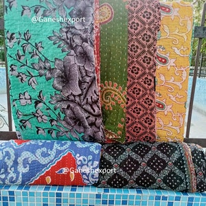 Wholesale Lot Of Indian Vintage Kantha Quilts, Bohemian Kantha Blankets, Hippie Cotton Throws image 4