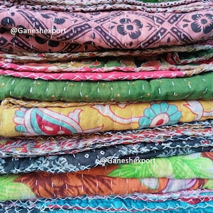 Wholesale Lot Of Indian Vintage Kantha Quilts, Bohemian Kantha Blankets, Hippie Cotton Throws image 9