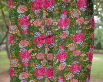 Nouvelle couette Kantha à imprimé de fruits fait main Couette indienne Kantha Kantha couvre-lit Kantha couverture Gudari double taille Kantha