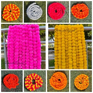 VERKOOP OP Indiase Goudsbloem Kunstmatige Decoratieve Deewali Goudsbloem Bloemenslinger Snaren voor Kerst Bruiloft Decoratie: