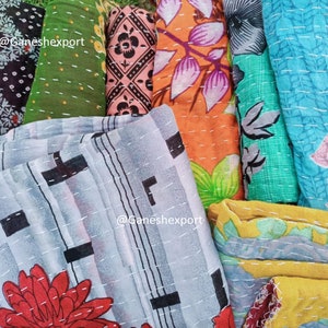 Großhandel Lot Indischer Vintage Kantha Quilt Handgemachte Wurf Wendedecke Bild 4