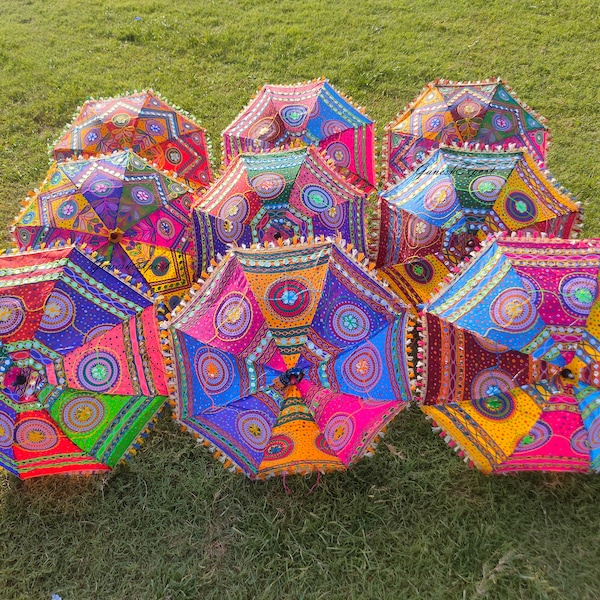 Großhandel indische gestickte Regenschirm Lot, Hochzeit Party Decor