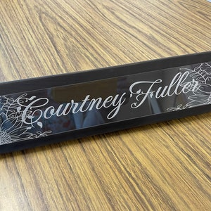 Desk Name Plate Acrylic and Wood
