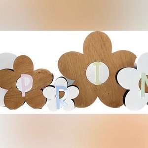 Wooden Daisy Flowers Shelf Sitters -set of 6 Spring Summer or Easter Display Extra Large Chunky