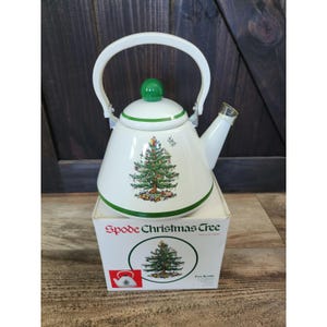 Spode Christmas Tree Metal Tea Kettle | 2.5 Qt | Original Box