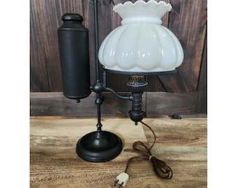 Lampada da studente vintage Leviton nera / 23" x 12" / LQQK / con interruttore a catenella