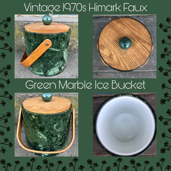 Vintage Himark Faux Green Marble Ice Bucket 1970s Etsy