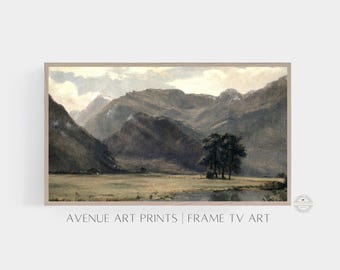 Samsung Frame TV Art | Moody Mountain Landscape | Digital Download | Vintage Landscape Oil Painting | TV29