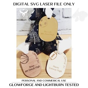 Christmas Sports Ornament DIGITAL DOWNLOAD Glowforge Thunder Laser Files Cut Files SVG Lightburn Files Senior Class Christmas Ornament