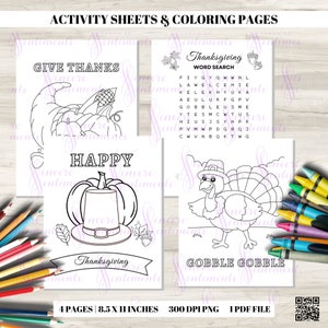 Thanksgiving and Fall Printable Activity & Coloring Pages