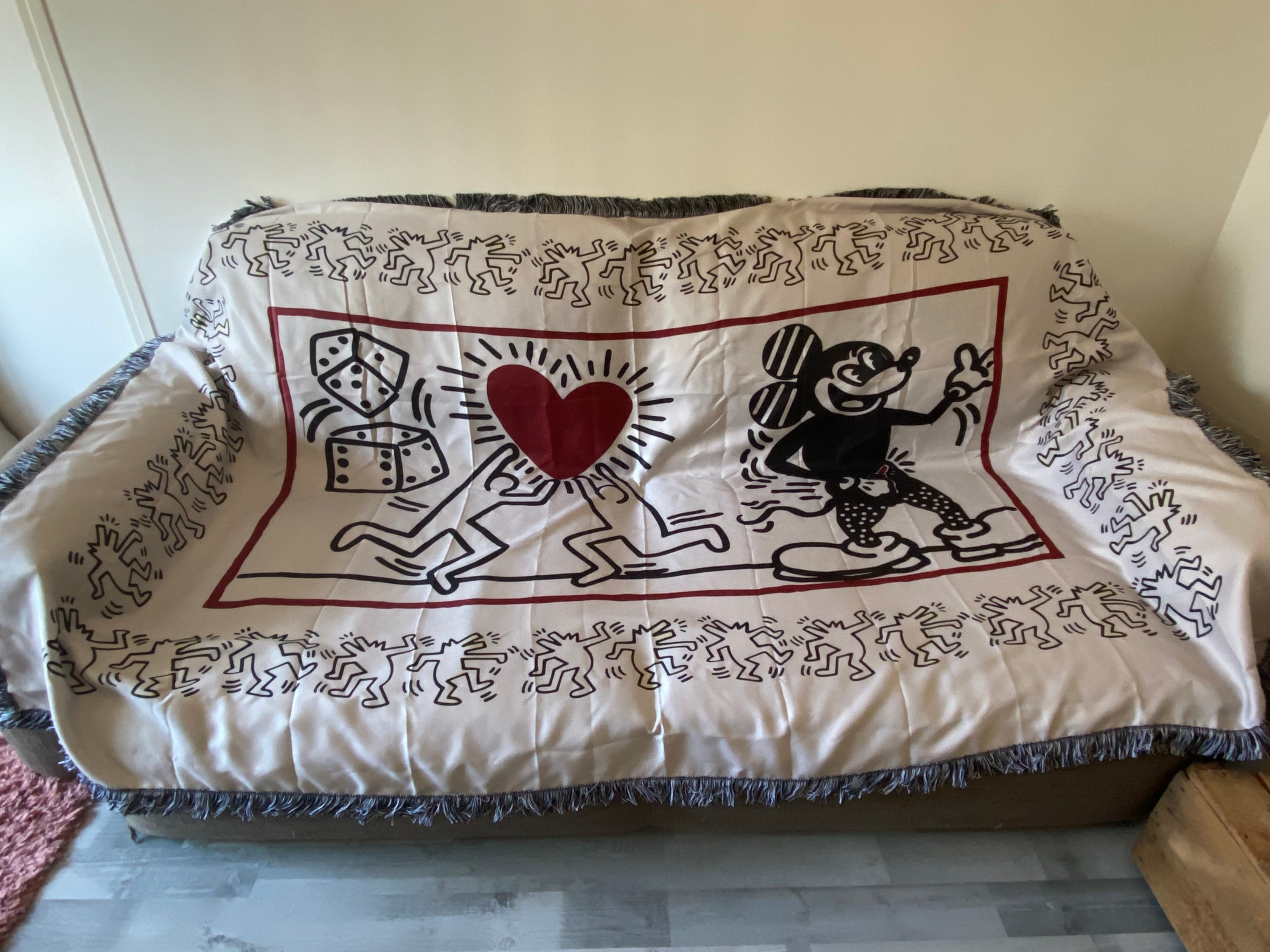 Tenture Murale ou Plaid Canapé Keith Haring Neuve