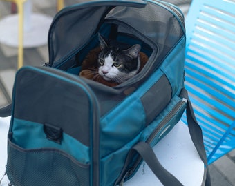 Customized Pet Travel Duffel Bag | Dog and Cat Pet Carrier Bag | Embroidery Pet Name Bag | Personalized Animal Duffel Large Travel Bag