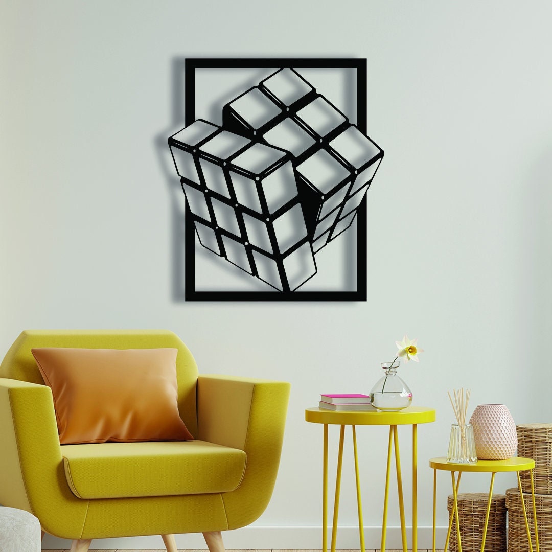 Rubik's Cube Metal Wall Decor, Wall Art, Wall Hangings, 3D, for Home