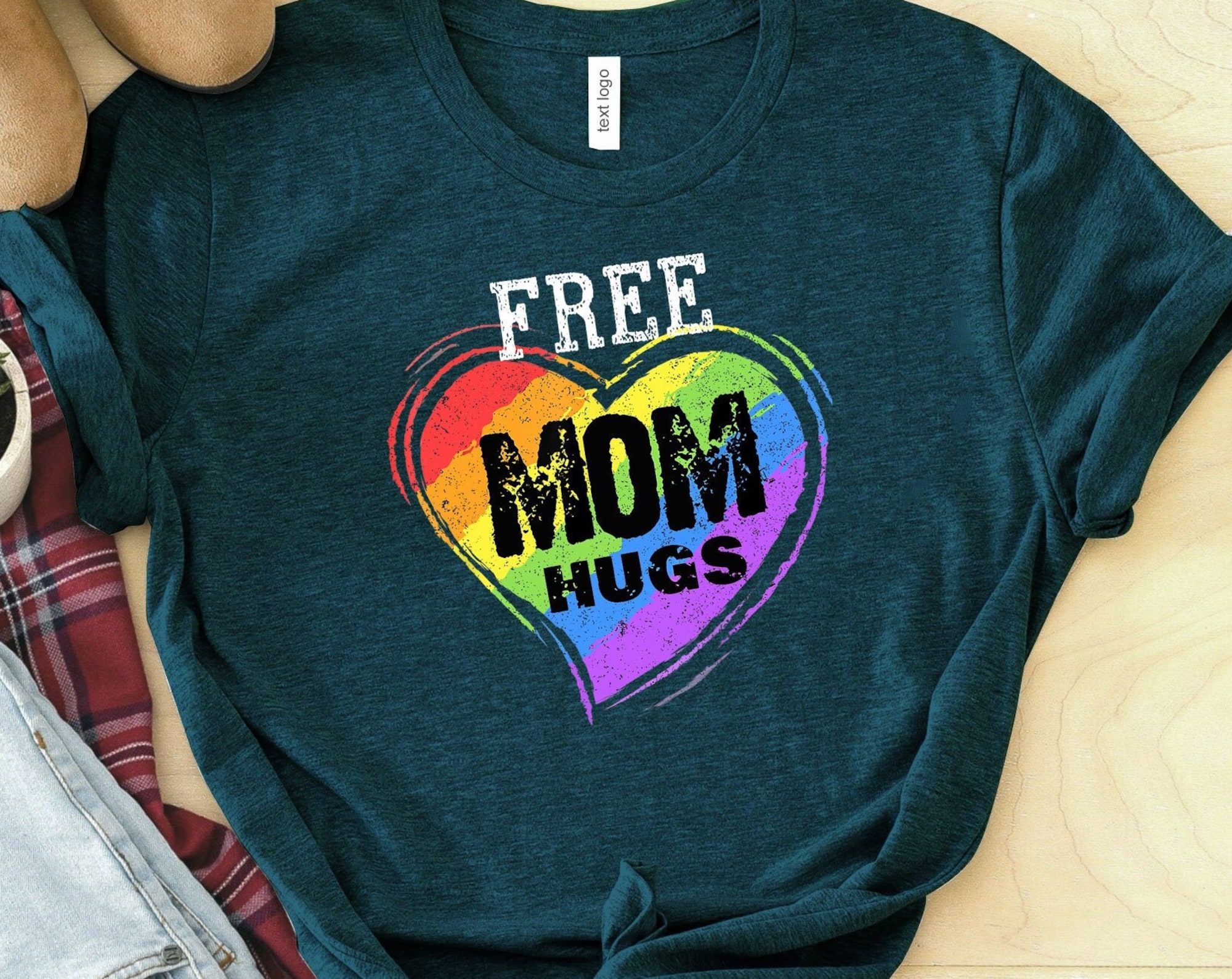 Discover Free Mom Hugs Shirt, Mother Shirt, LGBTQ Shirt