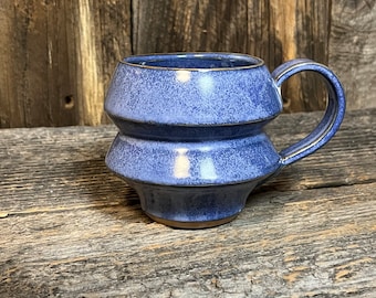 12oz Handmade Mug | Modern Shape | Sky Blue | Ceramic Hand Thrown Pottery Drinking Vessel