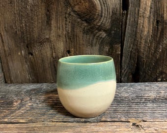 Ceramic Wine Tumbler: Sage Green, Hand Thrown, Made in Vermont