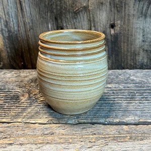 Hand Thrown Ceramic Wine Tumbler: Rustic White Textured Pottery, Made in Vermont