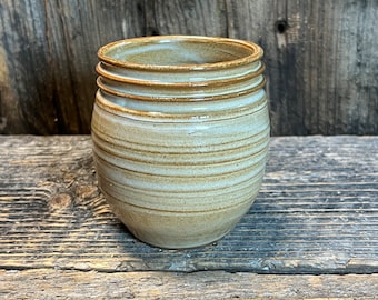 Hand Thrown Ceramic Wine Tumbler: Rustic White Textured Pottery, Made in Vermont