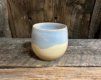 Ceramic Wine Tumbler: Sky Blue, Hand Thrown, Made in Vermont