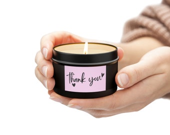 Tin Candles, small candle, cute gift, thank you, thank you gift